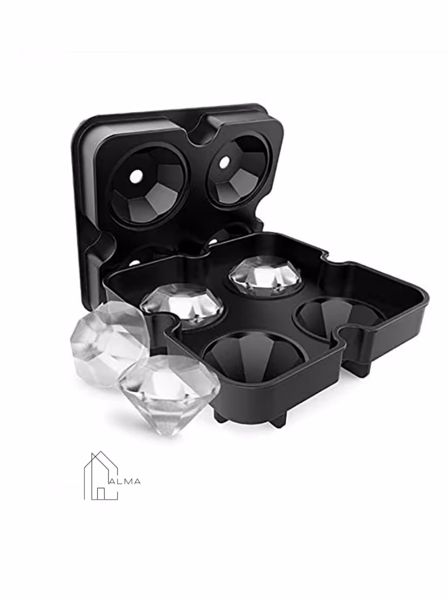 قالب یخ دربدار طرح الماس 4تایی | خانه آلما