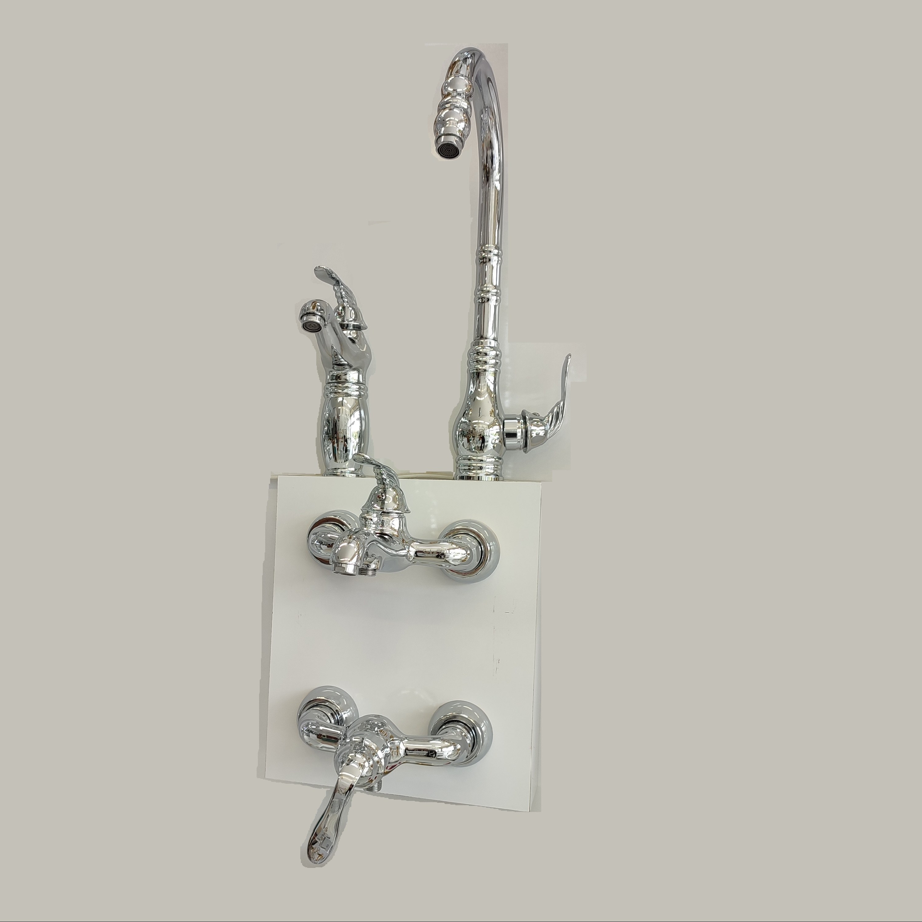 سرویس اهرمی 4تکه شیرآلات مدل آریسا کروم برند سکه (ارسال فوری و پس کرایه)