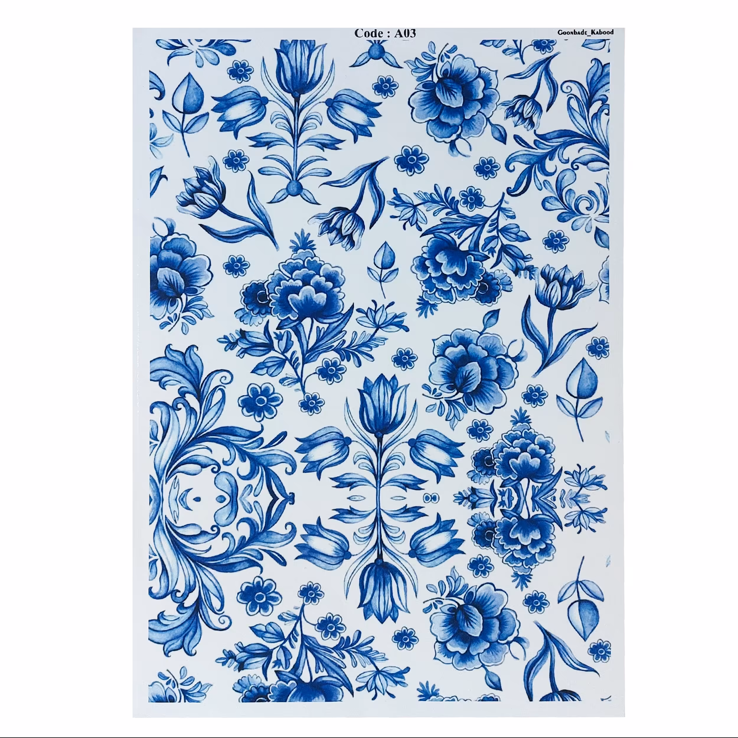 ترنسفر مدل گل ابی  طرح لاله واژگون ابعاد 30در 40 سانتی متر