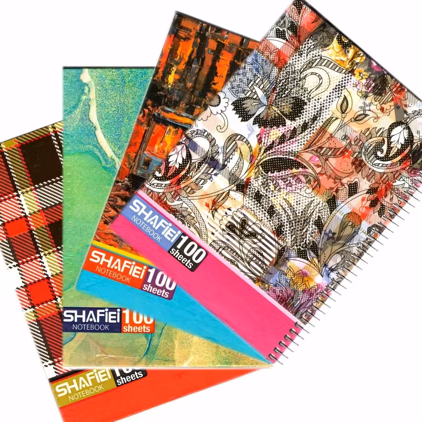 دفتر  مشق صد برگ فانتزی -دفتر 100 برگ فانتزی جلد کاغذی 