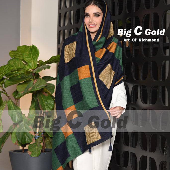 شال منگوله دار نخ ژاکارد