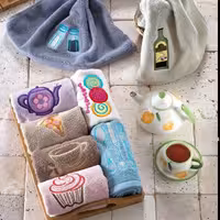 3 حوله  آشپزخانه ابعاد 40×40 در جعبه کادویی شیک. نارین ساپ تبریز