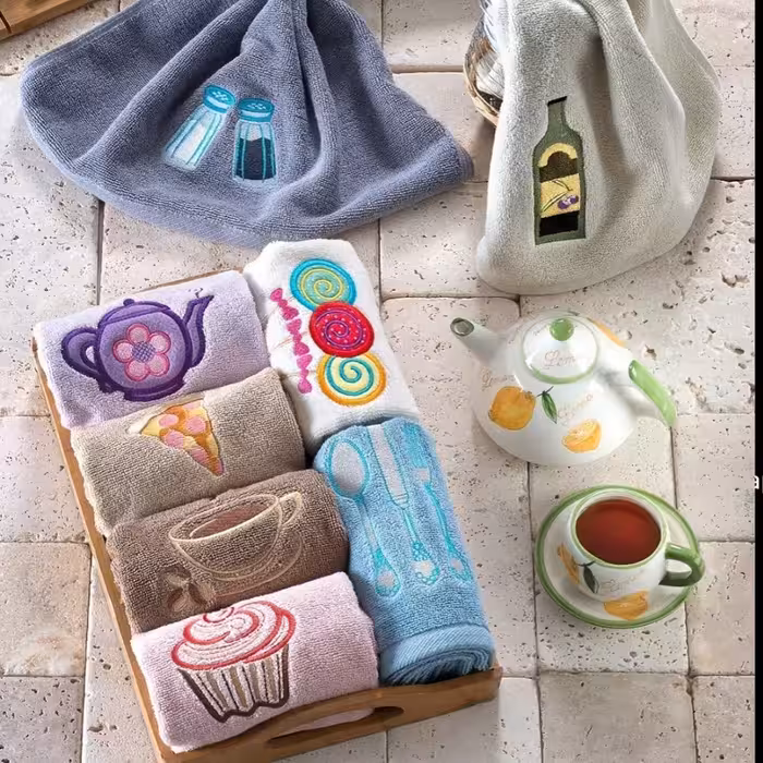 3 حوله  آشپزخانه ابعاد 40×40 در جعبه کادویی شیک. نارین ساپ تبریز