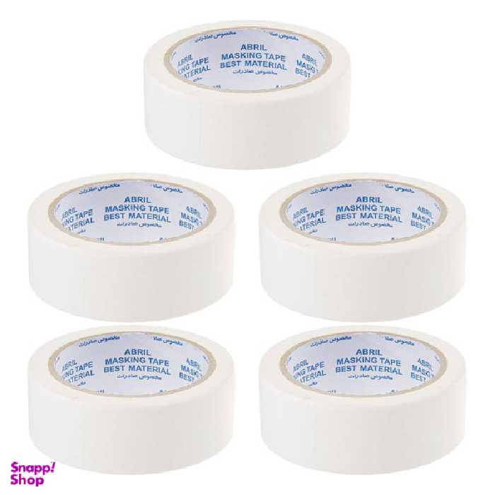 نوار چسب کاغذی آبریل مدل 16yard پهنای 4 سانتی متر بسته 5 عددی