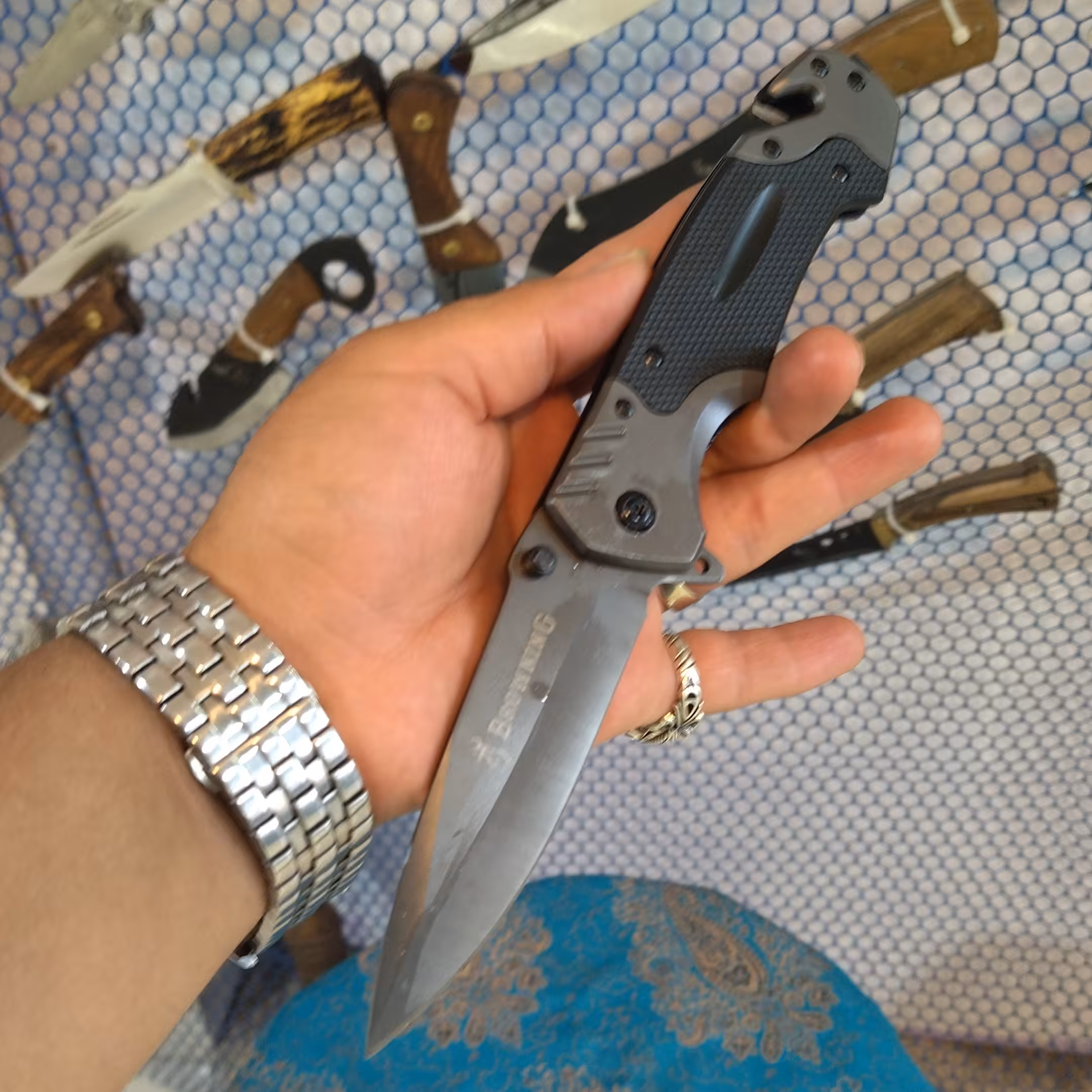 چاقو نیمه اتومات برونینگ چیتا مشکی 