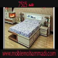سرویس خواب ام دی اف کد7515شامل تخت/پاتختی/دراور/قاب اینه