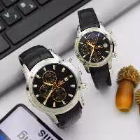 ساعت مچی ست زنانه و مردانه ـ3عقربه فعال کرنوگراف و فول تایم ـ  الگانس مدل88357