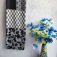 شال طوسی مشکی طرح ال وی