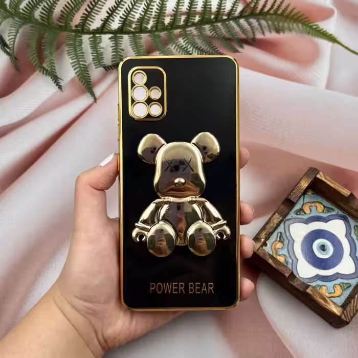 قاب گوشی Galaxy A51 سامسونگ خرس تدی طلایی محافظ لنز دار  پاپ سوکتی کد 83836