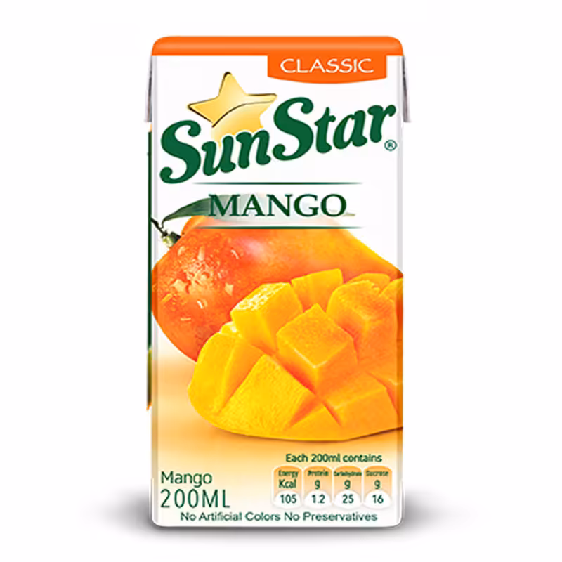 آبمیوه انبه سان استار - 0.2 لیتر بسته 36 عددی