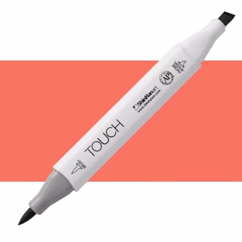 ماژیک راندو براش دو سر TOUCH شین هان کد R16 رنگ CORAL PINK