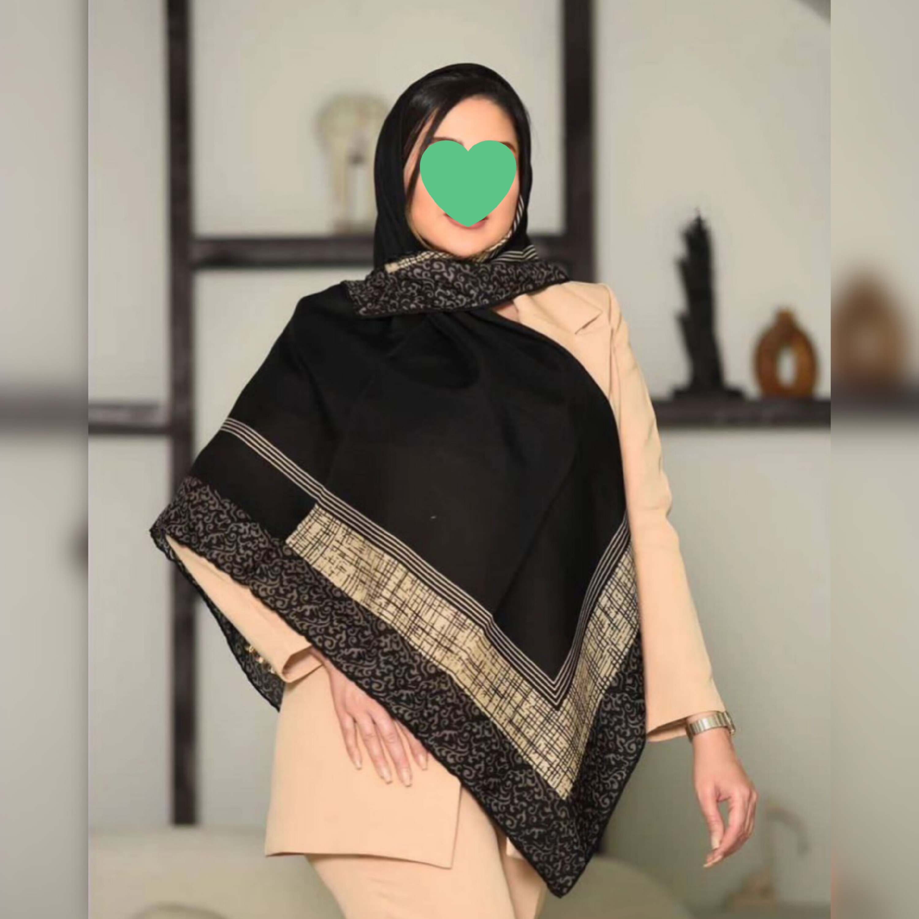 روسری نخی محرمی دور دست دوز قواره 110 سبک و راحت