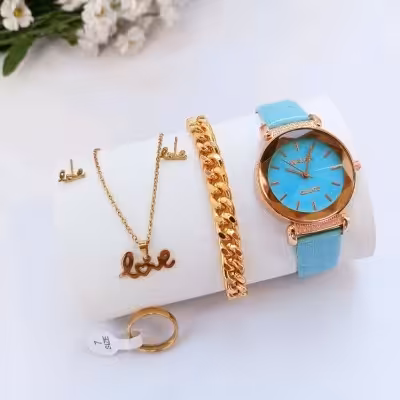 ساعت زنانه دستبند نیم ست ست کامل