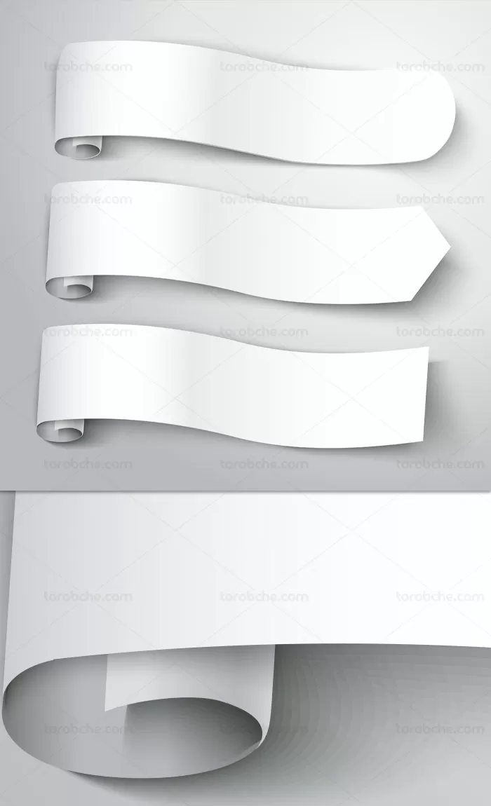 وکتور روبان های کاغذی در سه طرح | گرافیک با طعم تربچه