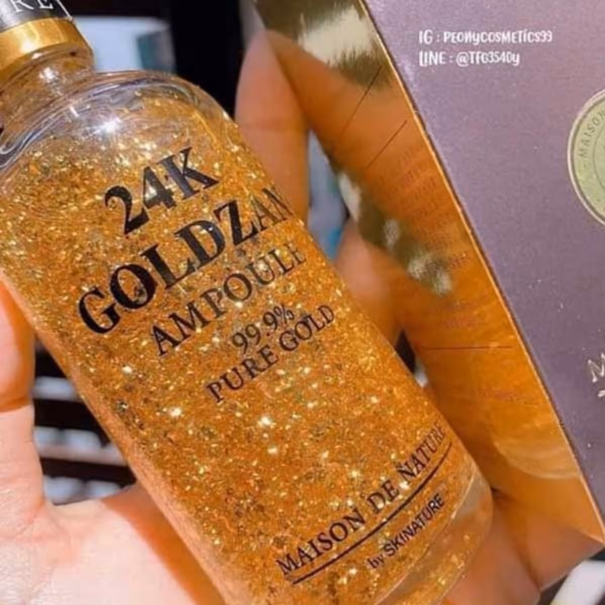 سرم گلد زن طلا 24 عیار  100 میل ضد پیری وحاوی طلای خالص است که چین و چروک را کاهش و تولید کلاژن و الاستین را فعال میکند 