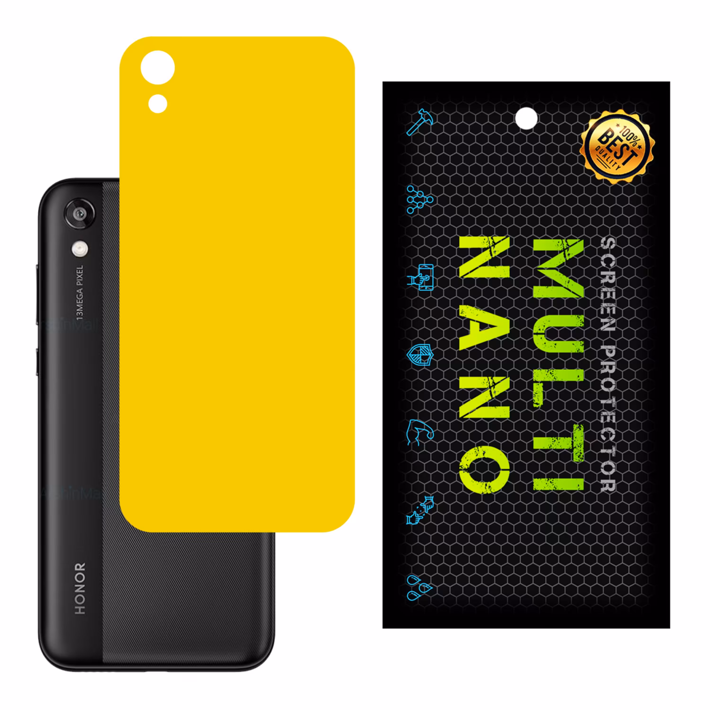 برچسب پوششی MultiNano مدل X-F1M-Yellow برای پشت موبایل هواوی  Honor Play 3E