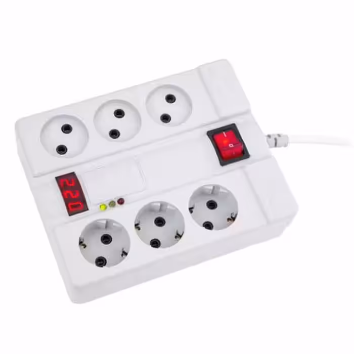 محافظ دیجیتال شش خانه پارت مدل 7381 ارت دار کابل 3 متر