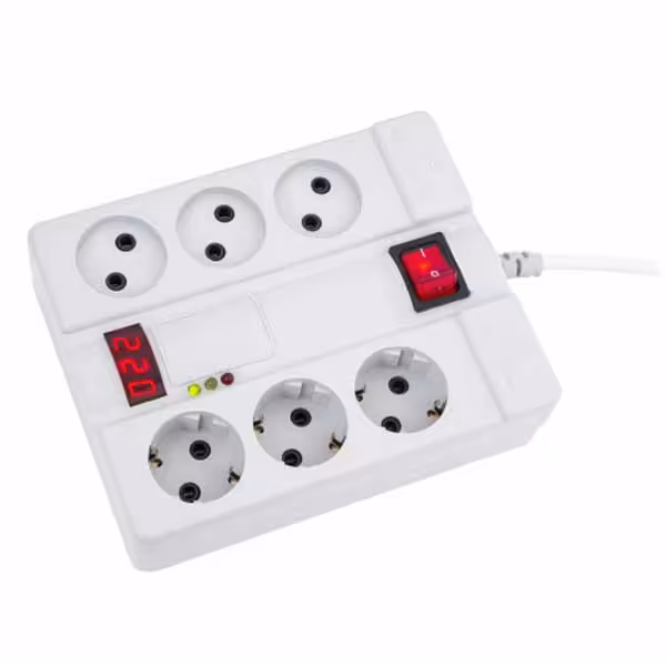 محافظ دیجیتال شش خانه پارت مدل 7381 ارت دار کابل 3 متر