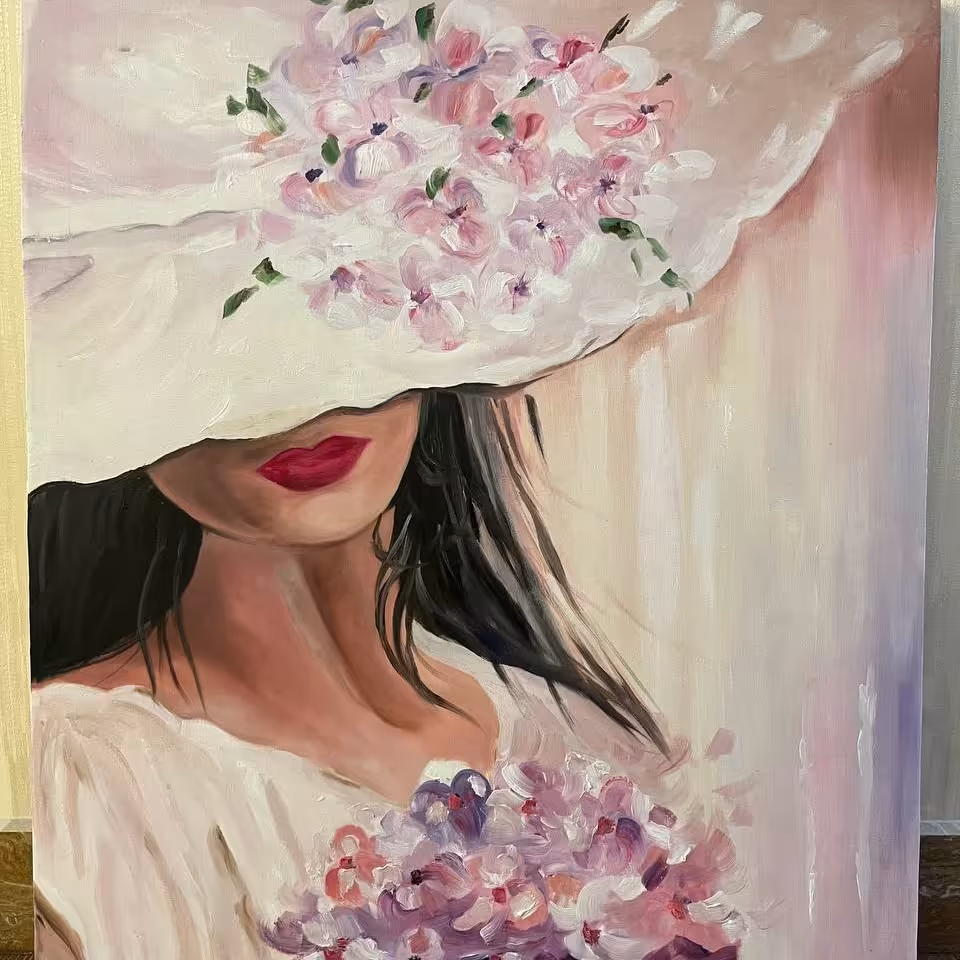 تابلو رنگ و روغن ..دختر زیبا