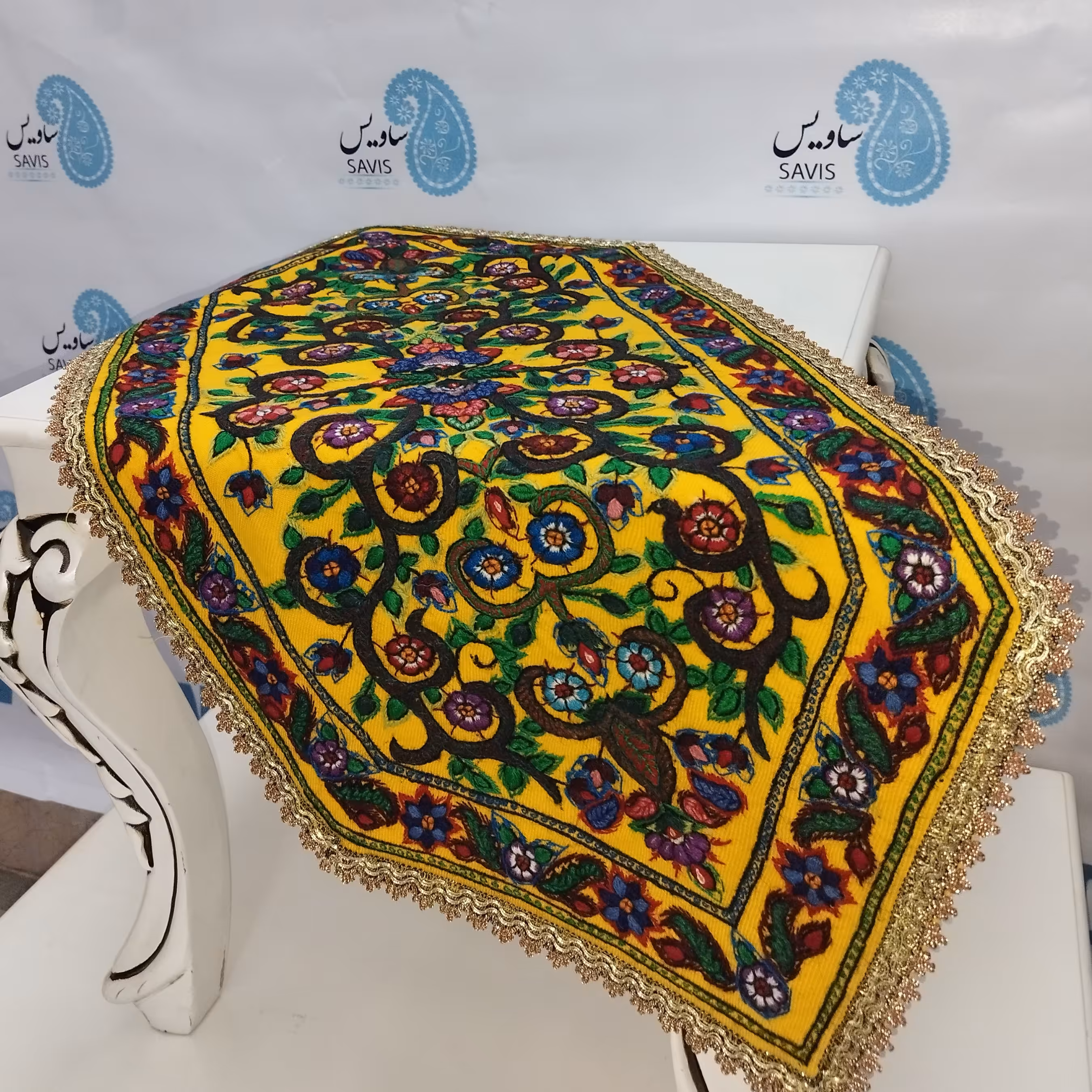 رانر (رومیزی) پته رنگ زرد