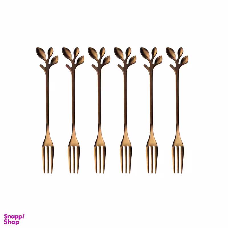 چنگال زیتون خوری مدل برگ بسته 6 عددی