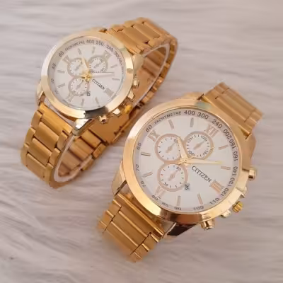 ست ساعت زنانه و مردانه مارک سیتیزن بنداستیل طلایی