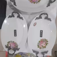 دیس گلدار صورتی چینی 