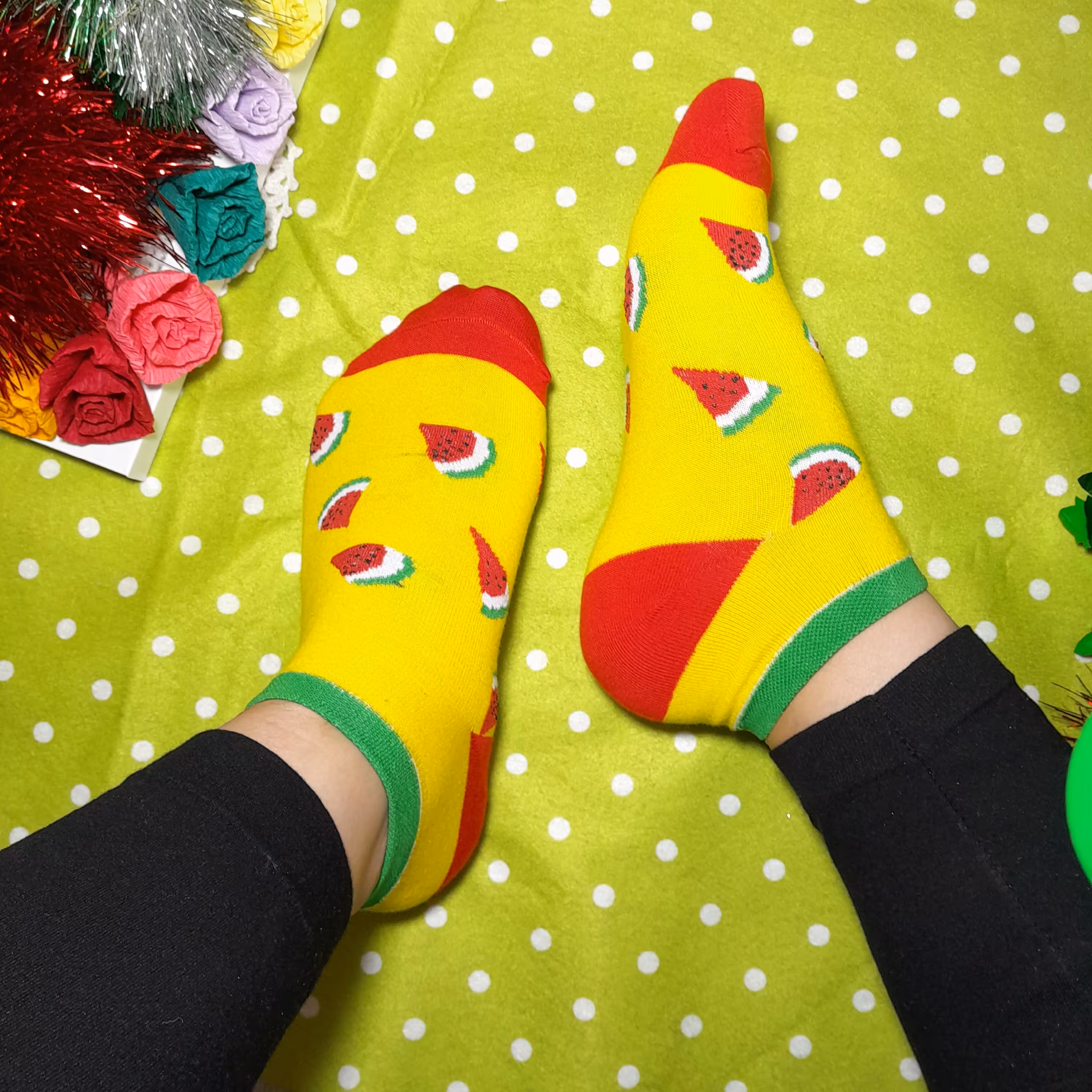 جوراب  یلدایی  هندوانه  حراج شد حراج جوراب مچی هندونه یلدایی