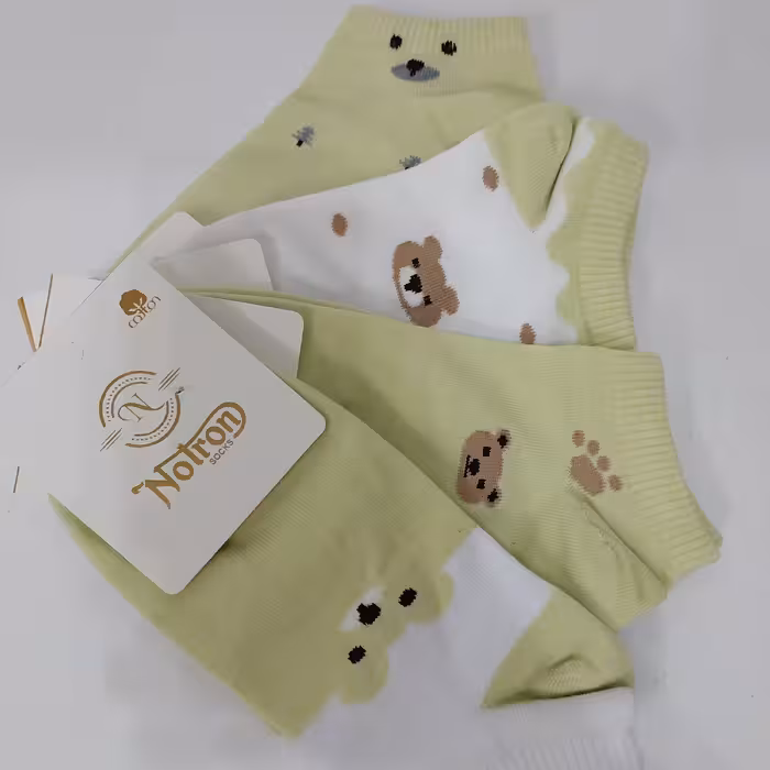 جوراب مچی خرگوشی اسپورت چهارعدد در چهارطرح به رنگ سبز مناسب فصل تابستان جذاب و زیبا