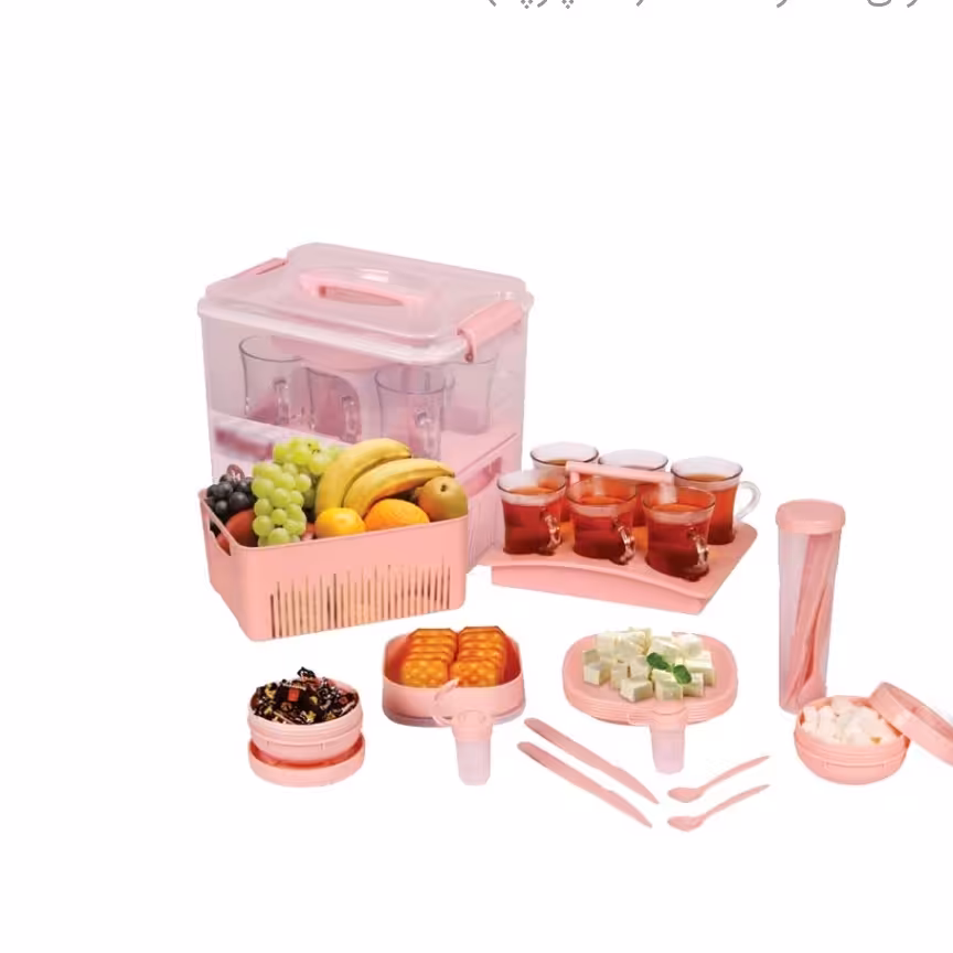 سرویس چایخوری 6نفره صدف با سینی دسته متحرک