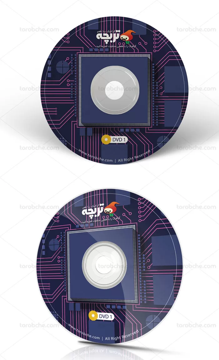 طرح لایه باز لیبل دی وی دی با طرح برد الکترونیکی - گرافیک با طعم تربچه