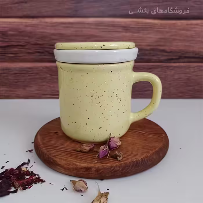 لیوان دمنوش مدل سفالی خالدار