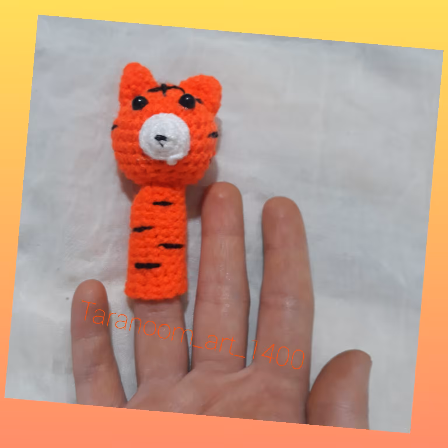 بند انگشتی طرح ببر بافتنی