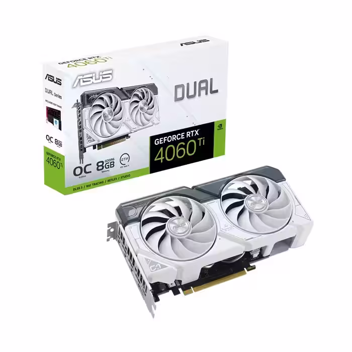 کارت گرافیک ایسوس DUAL GeForce RTX 4060 Ti White OC Edition 8GB