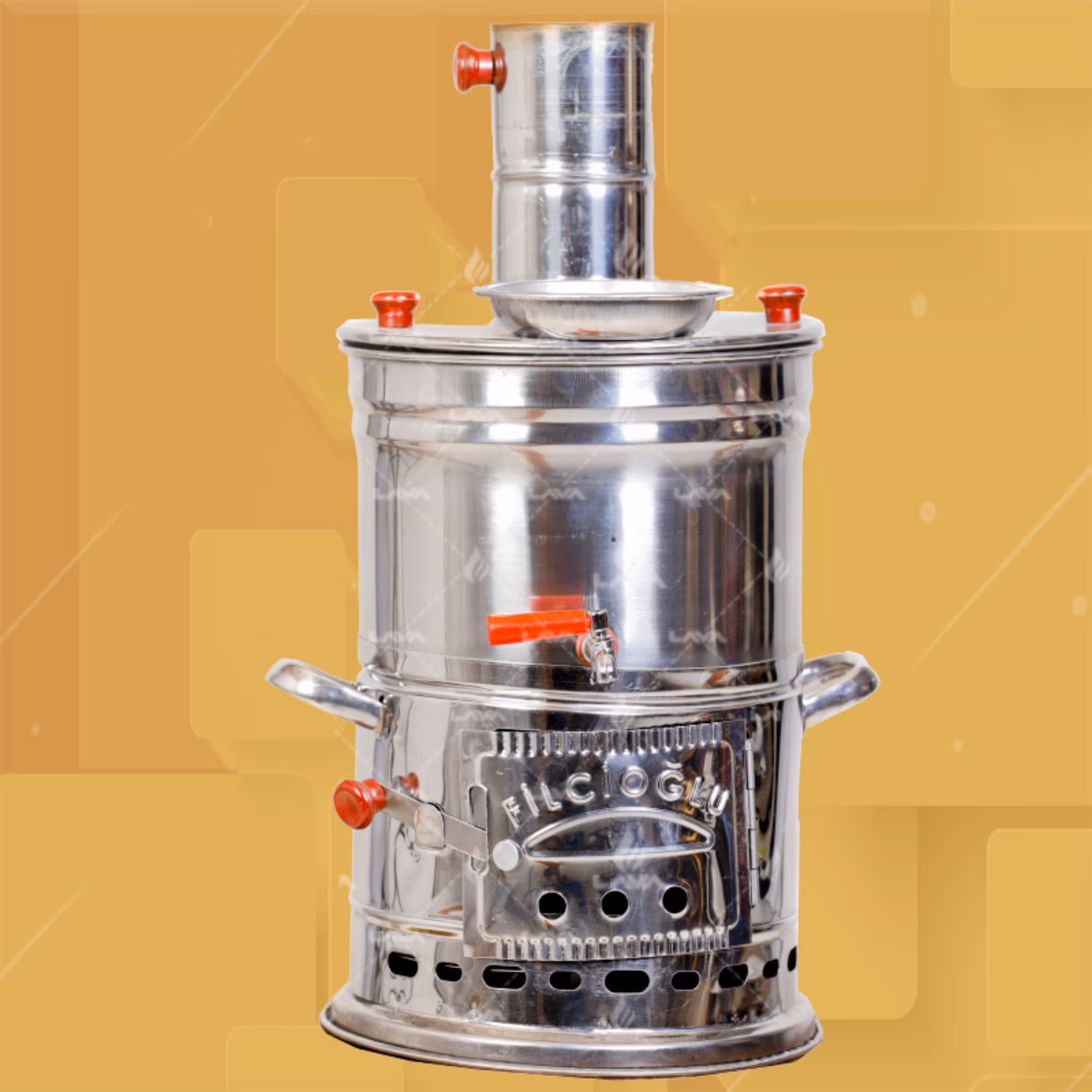 سماور ذغالی استیل ترکیه 4 لیتری