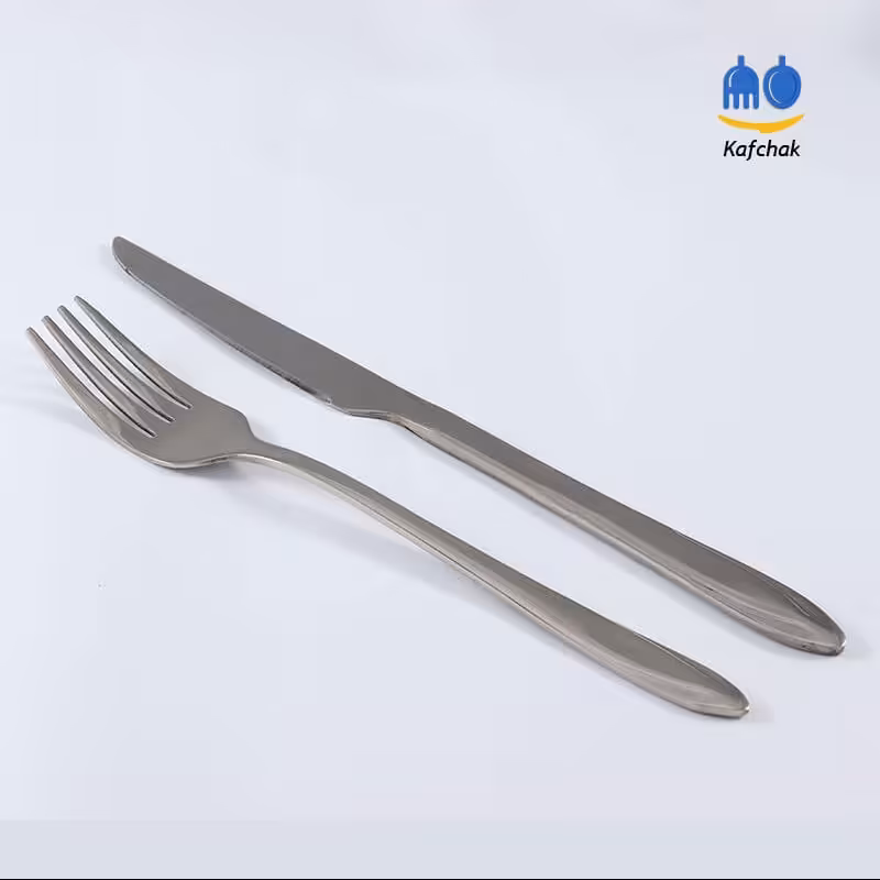 کارد و چنگال میوه خوری Kaban - مدل ساتین - استیل براق