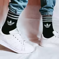 جوراب آدیداس سه خط ساقدار زمینه مشکی اسپرت نخ پنبه