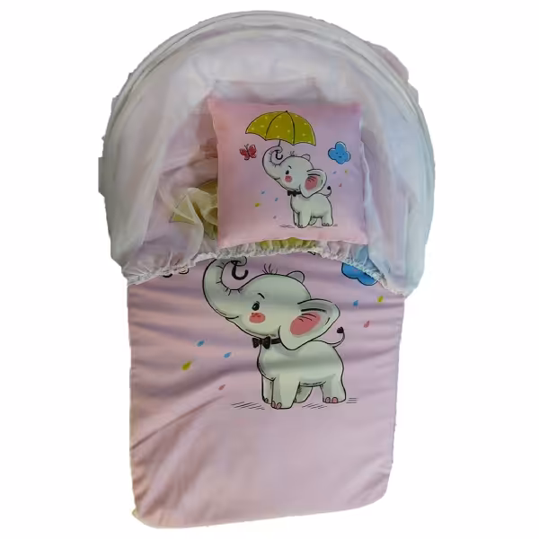 پشه بند نوزادی طرح فیل صورتی