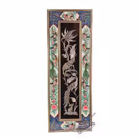 تابلو قلمزنی با قاب خاتم کاری دارای کارت ضمانت و شناسنامه هنری