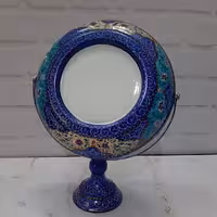 اینه گرد پایه دار مینا کاری