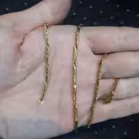 زنجیر استیل مردانه طرح کبریتی طلایی رنگ ثابت