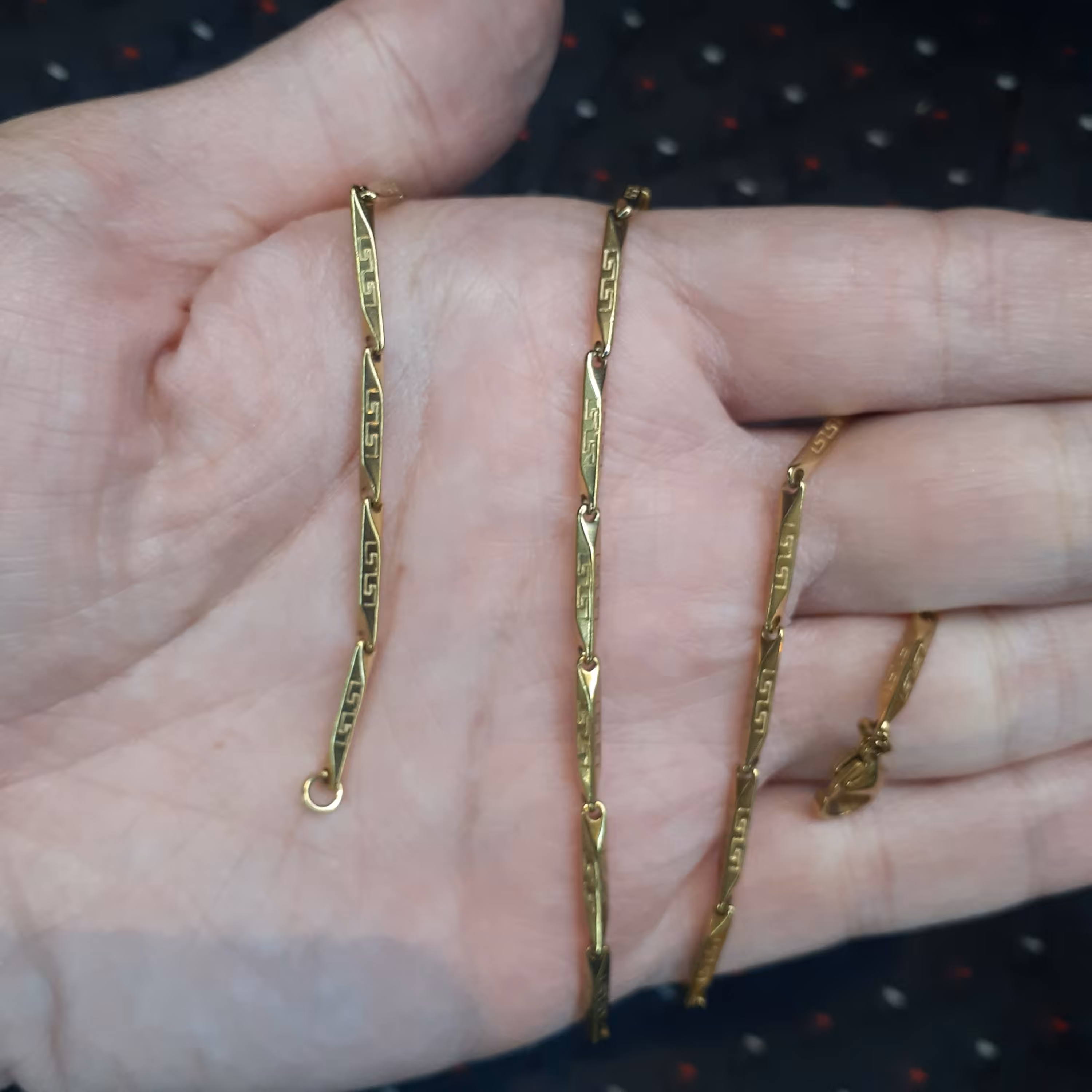 زنجیر استیل مردانه طرح کبریتی طلایی رنگ ثابت