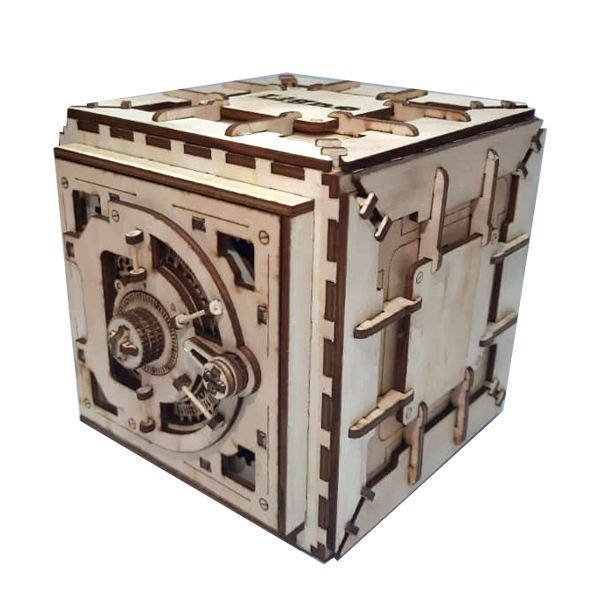 پازل سه بعدی گاوصندوق چوبی