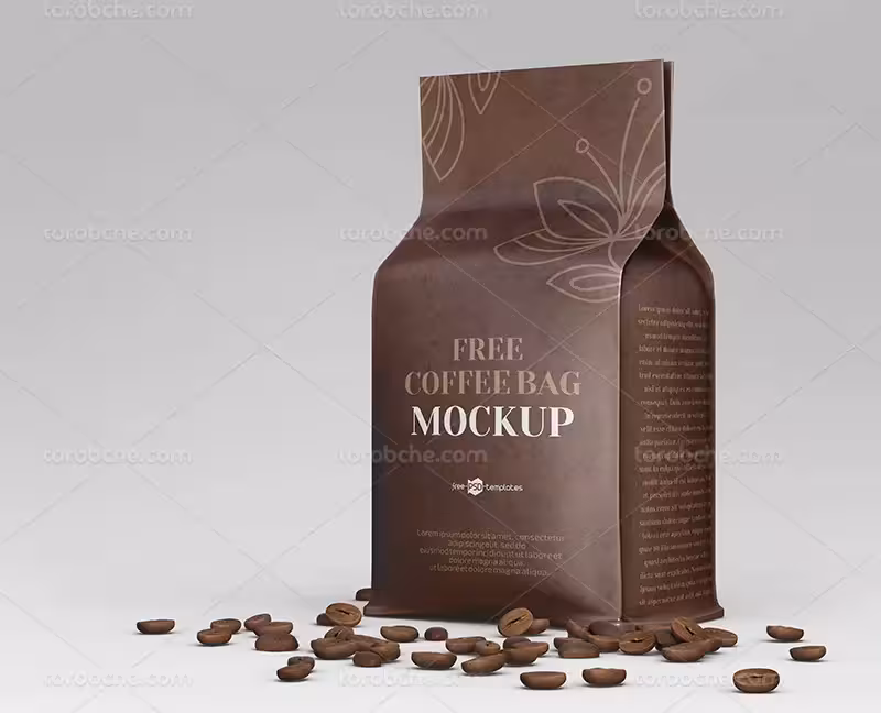 موکاپ PSD بسته بندی قهوه | گرافیک با طعم تربچه