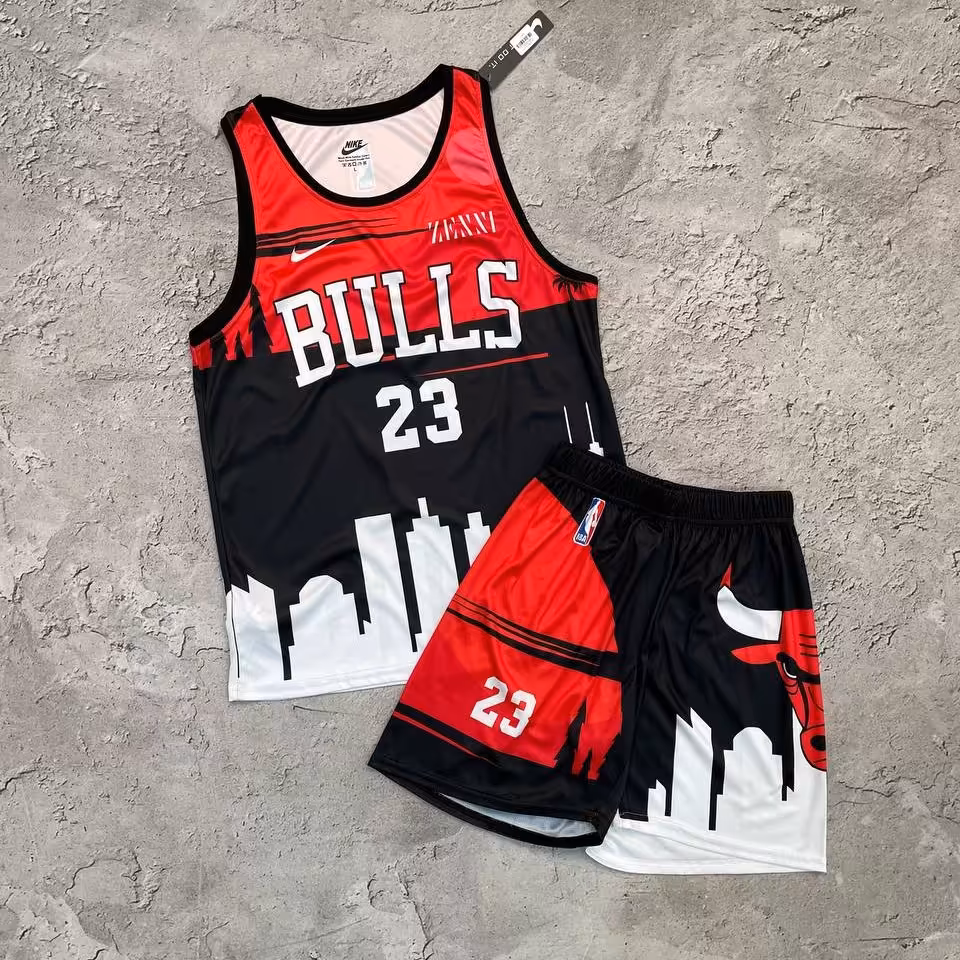 ست بسکتبالی تیم شیکاگو بولز  رنگ قرمز مشکی فروشگاه لباس ولوازم ورزشی وبدنسازی کاراکو اسپرت