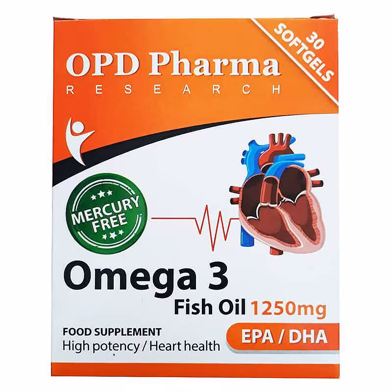 قیمت خرید اینترنتی کپسول ژلاتینی امگا3 بدون جیوه او پی دی فارما | omega 3 | فارموکسین