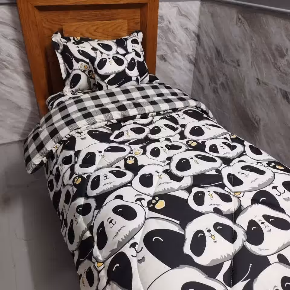 روتختی میکروپنبه کد 365 دو رو سفید مشکی طرح پاندا
