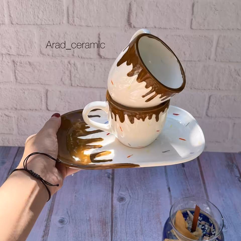 ست دونفره چایی خوری شکلاتی دلربا