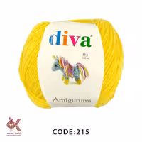 کاموا کتان آمیگورومی ترک زرد 215  بدون پرز مناسب عروسک بافی 