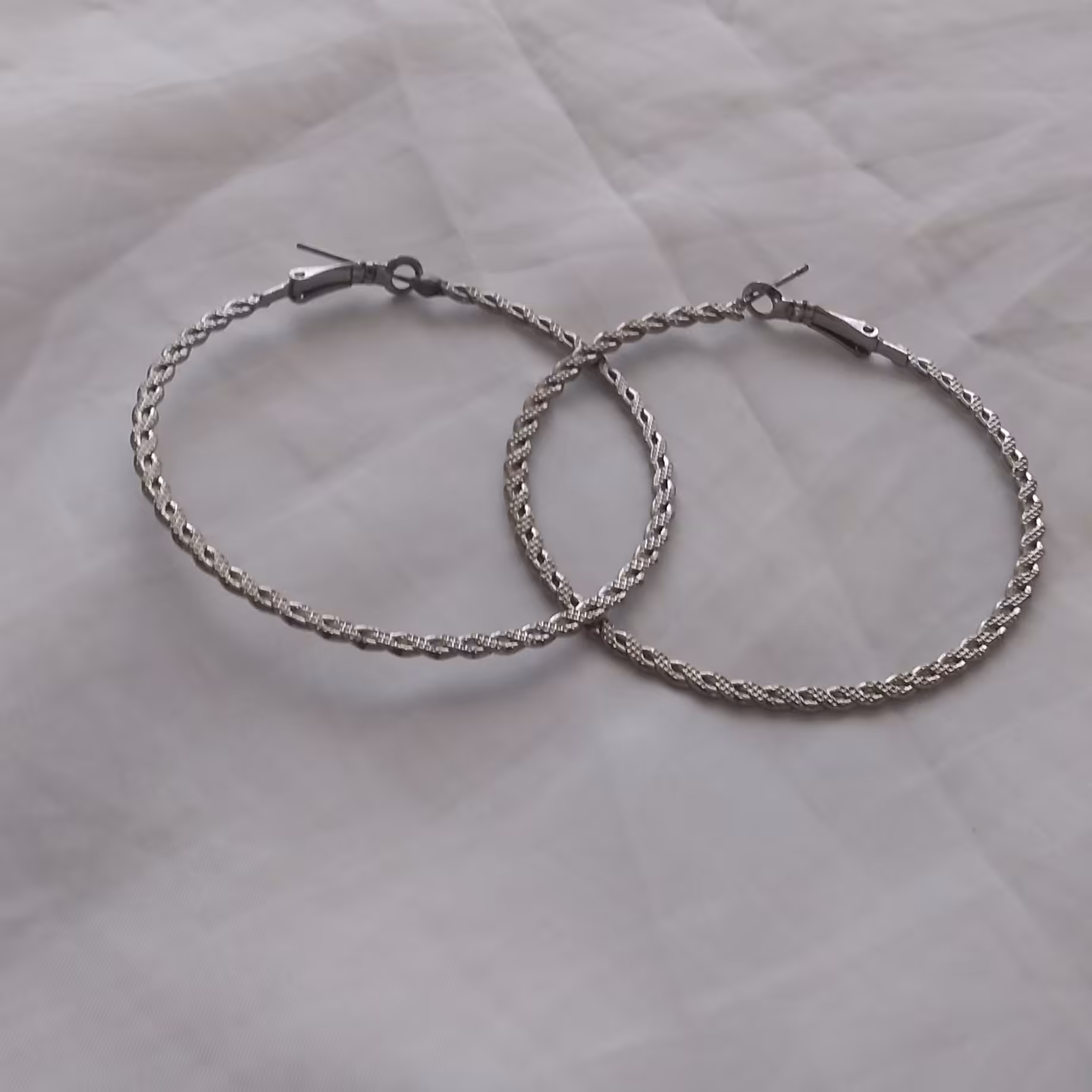 گوشواره استیل نقره ای رنگ